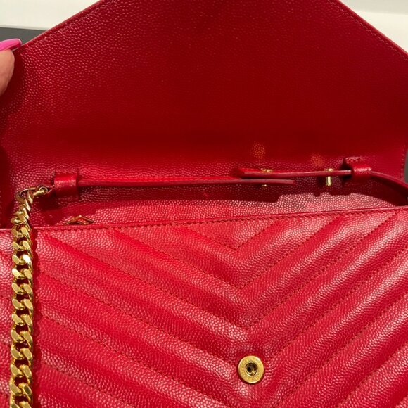 Yves Saint Laurent Portefeuille Envelope Leather Crossbody Bag/WOC (JB1084) - Picture 8 of 11